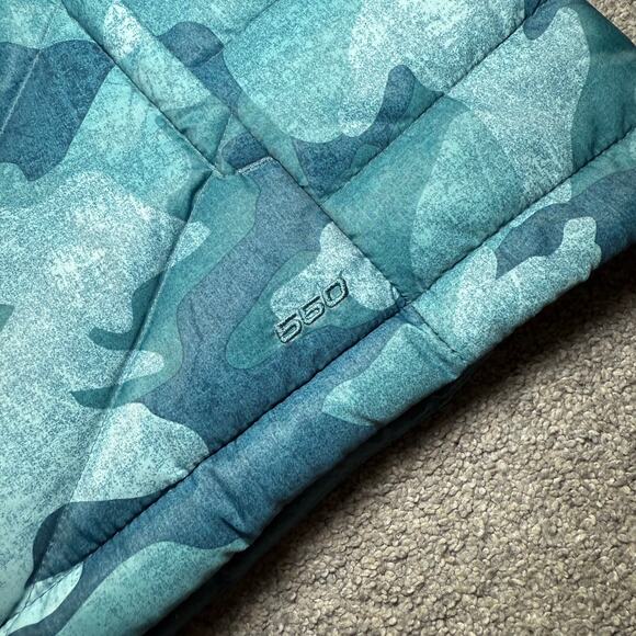 The North Face 550 Down Puffer Vest Jacket Womens XL Alpz 2.0 Mallard Blue Camo - Picture 4 of 6